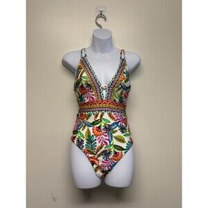 Sunshine 79 Women's One Piece Swimsuit Jungle Jive V Plunge Women's Size 6 - NWT